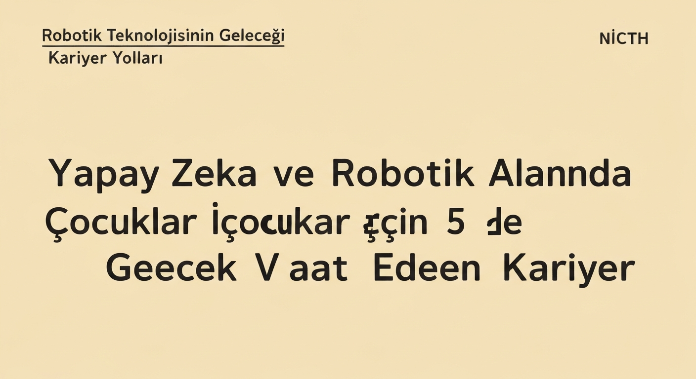 Yapay Zeka ve Robotik Alanında Çocuklar İçin 5 Gelecek Vaat Eden Kariyer